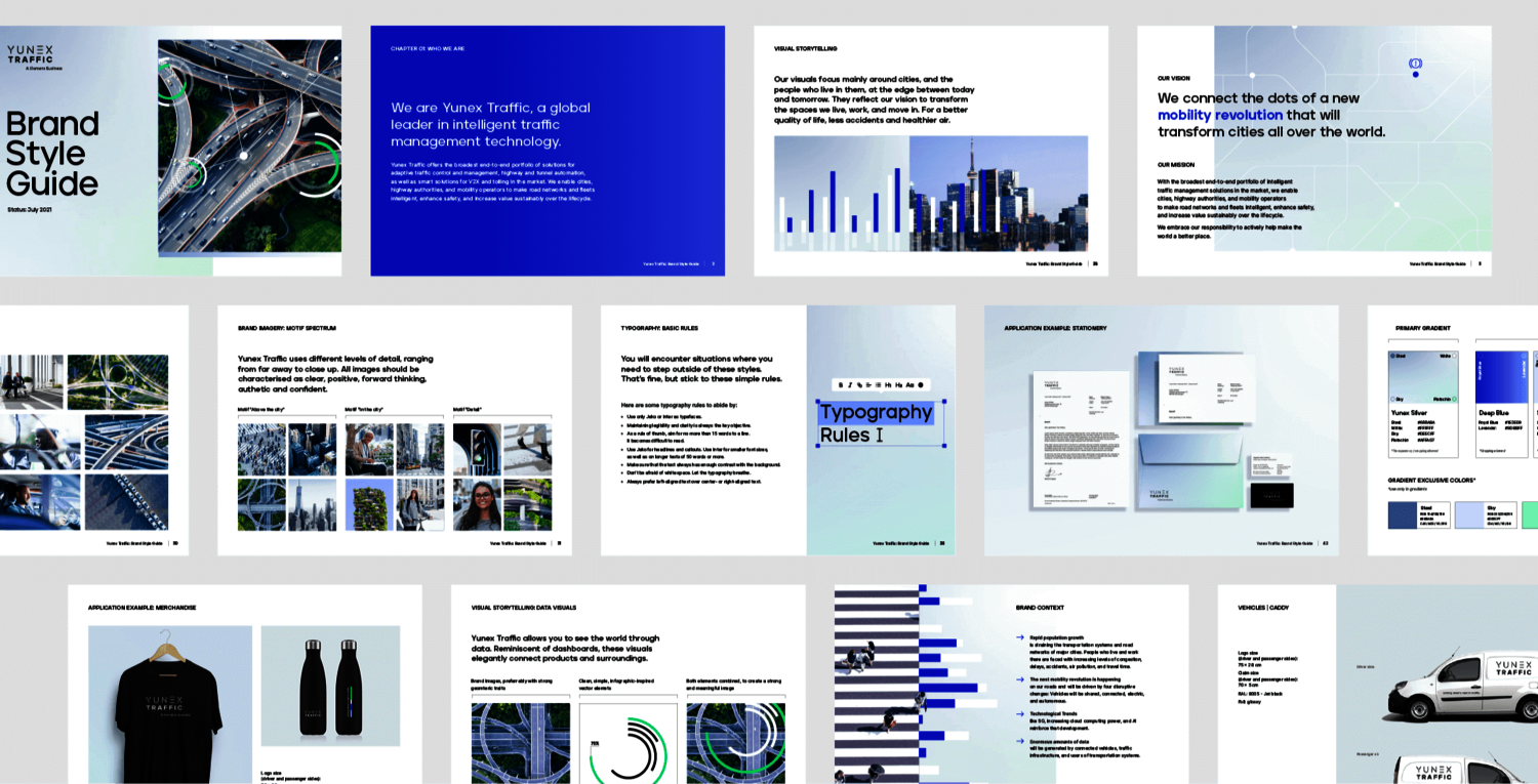 Typography, color, designs: Overview of the Yunex brand style guide