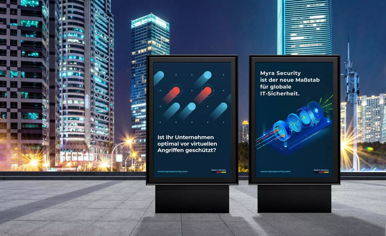 Zu sehen sind zwei Plakate im neuen Design zum Thema IT-SIcherheit.