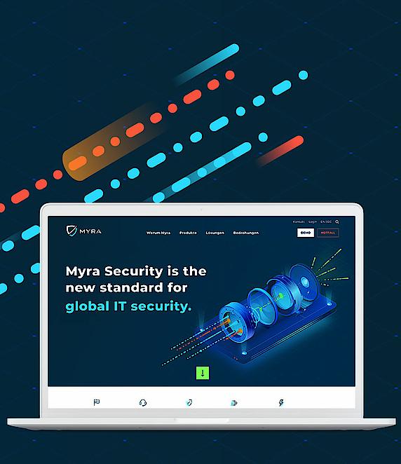 Homepage of new Myra Security Website