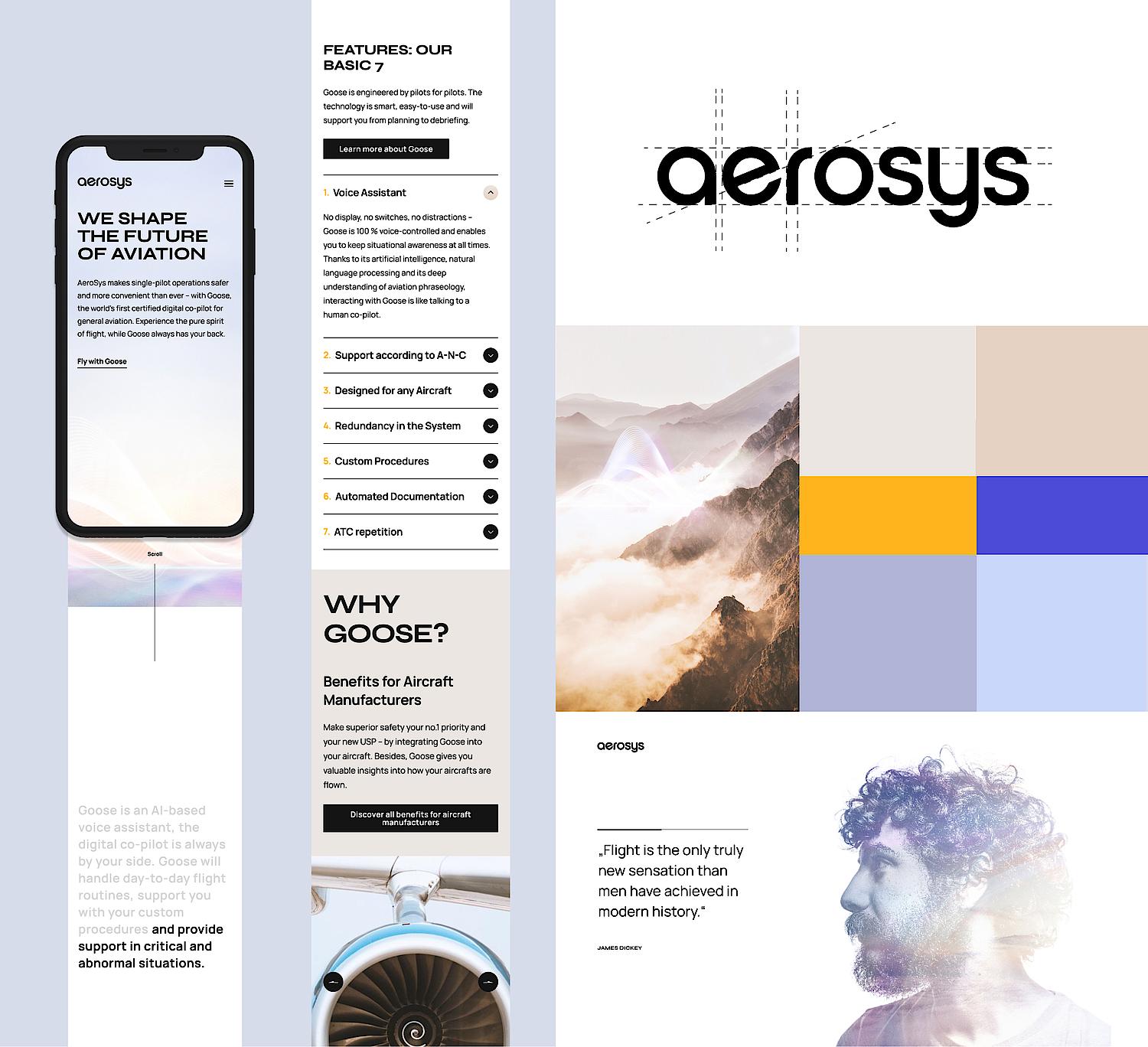 Ein Bild zeigt eine Collage aus Design Assets von AeroSys.