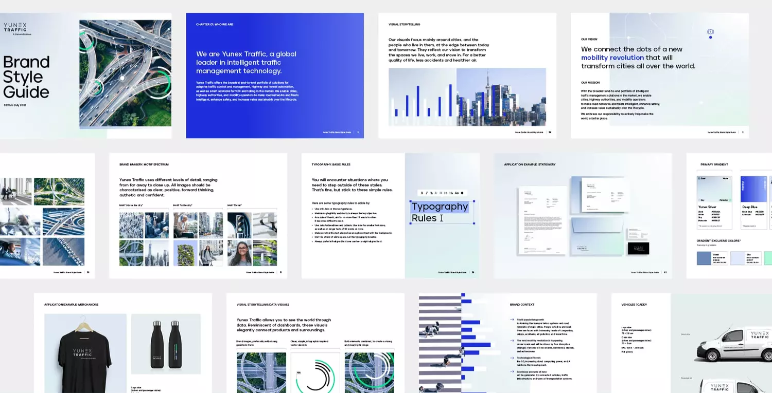 Typography, color, designs: Overview of the Yunex brand style guide