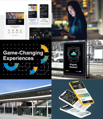 a gemometrical artwork in new SAP Hybrinds CI by deisgn agency SNK